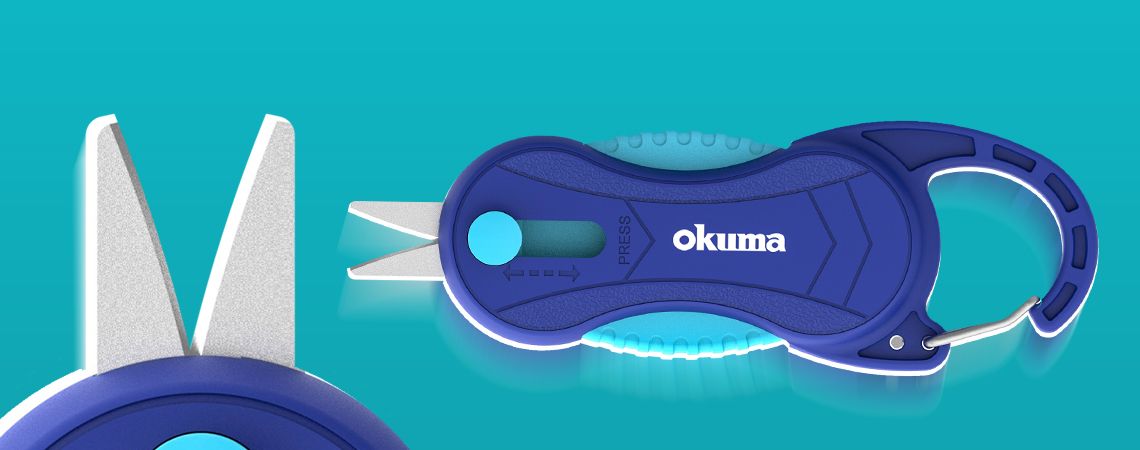 RETRACTABLE LINE SCISSORS WITH CARABINEER - Okuma Retractable Line Scissors with Carabineer